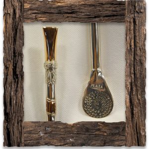 Bombilla Chupete de Oro Grabada
