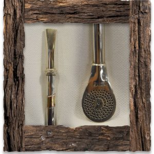 Bombilla de Oro y Plata Grabada